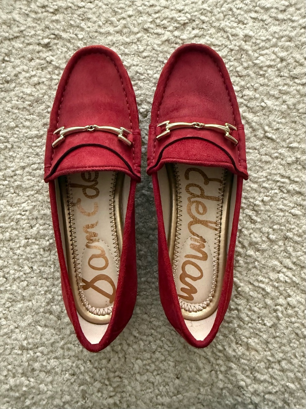 Sam Edelman Red Suede Loafers